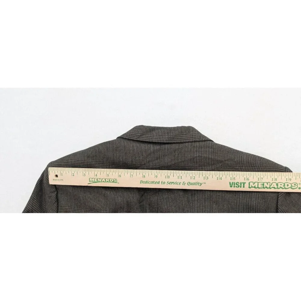 Daks London Vintage Men's Blazer Jacket Sport Coat Size 40L Brown Plaid